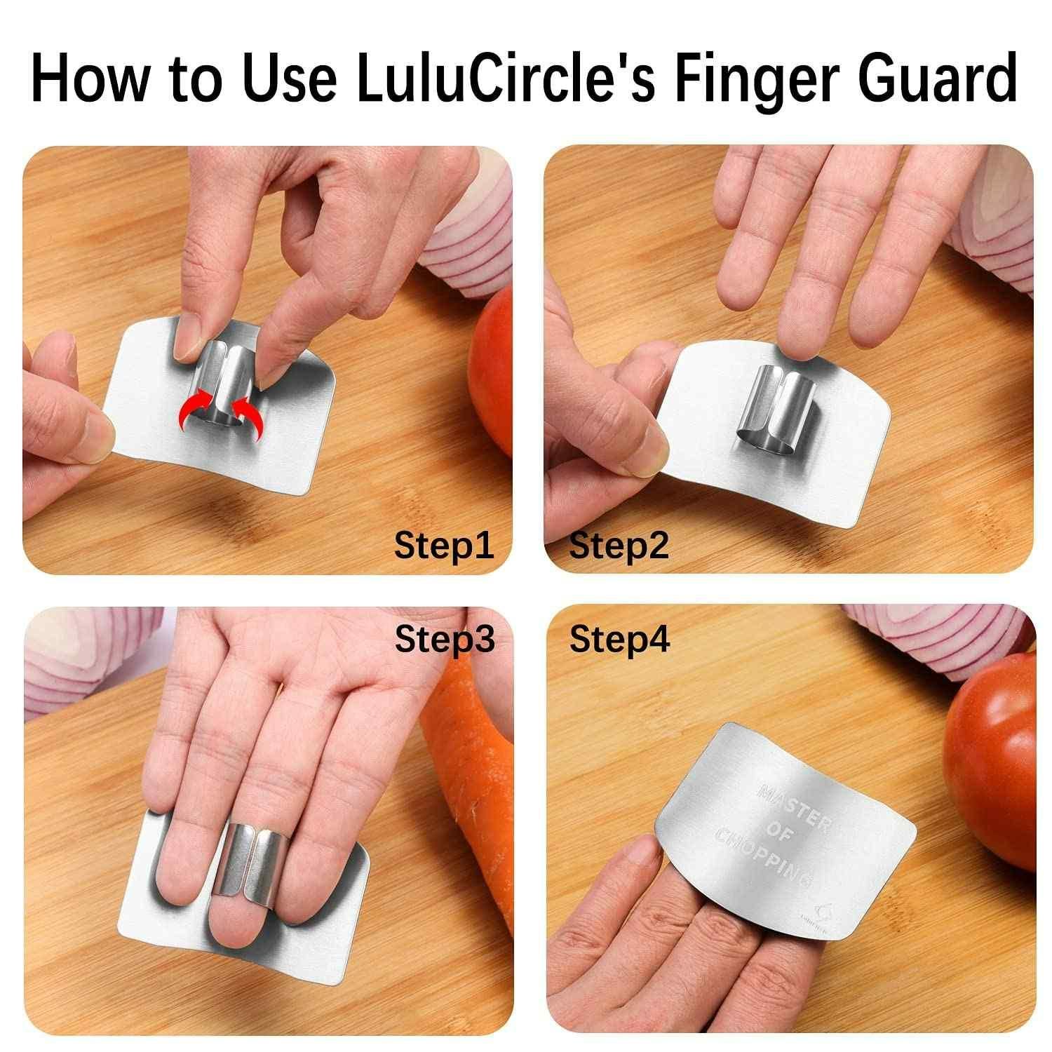 Stainless Steel Finger Protector Hand Guard (Pack of 4)
