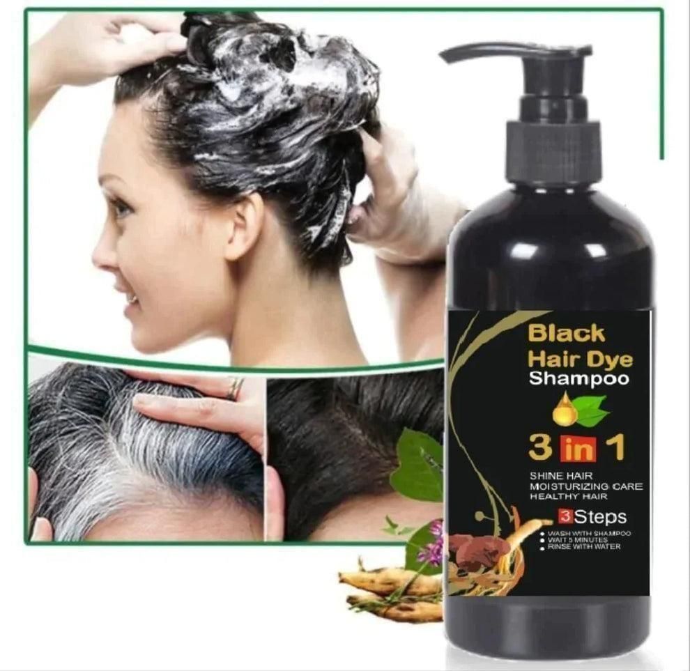 Unisex Black Herbal Hair Dye Shampoo